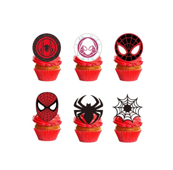 Cupcake Toppers 24pc-Spider man Logo 