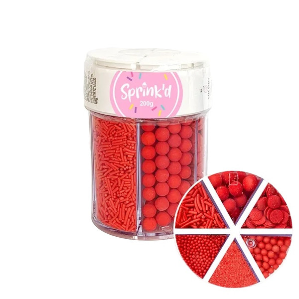 Sprinkle Mix Red 6 Variety 200G