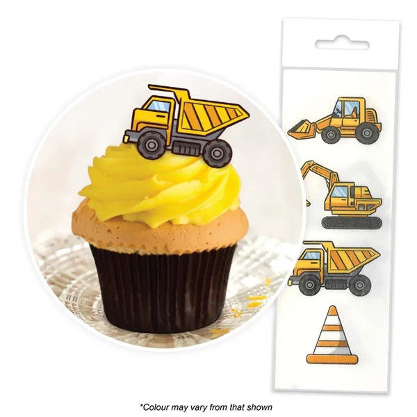Edible Wafer Toppers - Construction 16PC