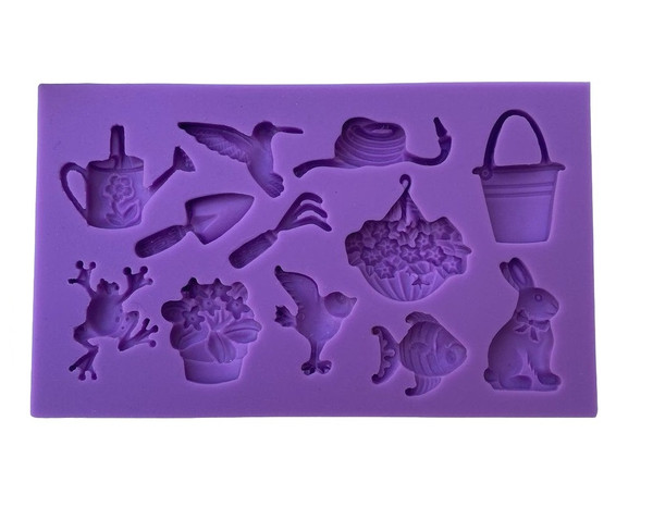 Garden Tools and Animals 12cavity Silicone Mold