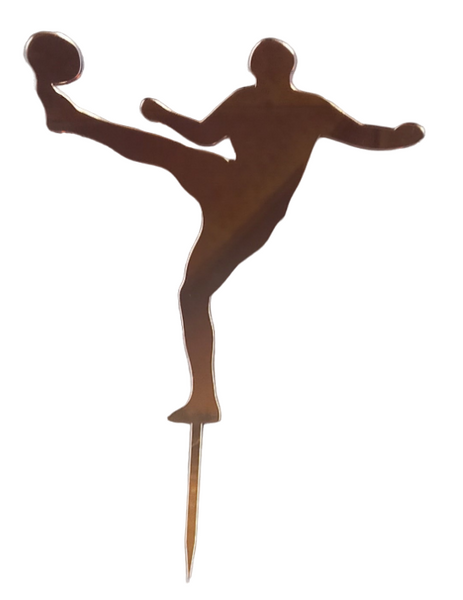 Acrylic Cake Topper 'Football Player Silhouette' - Rose Gold