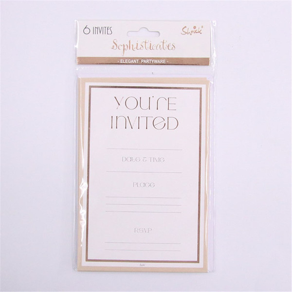You're Invited Invitations 6pk - Rose Gold