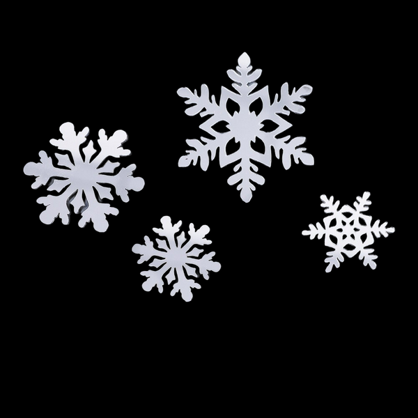 4pc Acrylic Snowflake Topper - Silver
