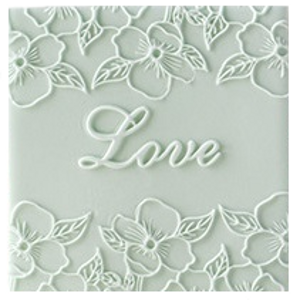 Acrylic Debosser - Floral Border 'Love' (2)