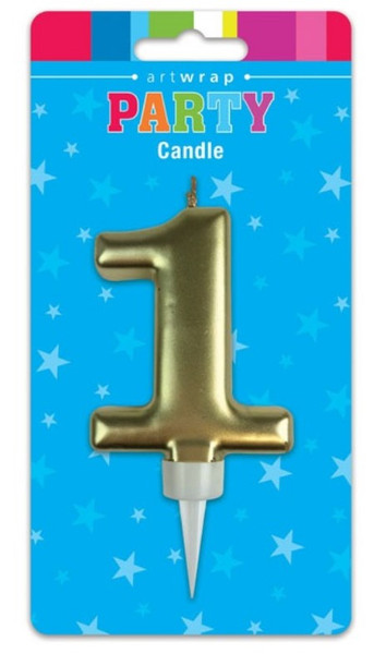 Gold Number Candle - 1 