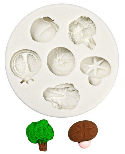 Silicone Mold - Winter Vegetables/Fruits 6pc 
