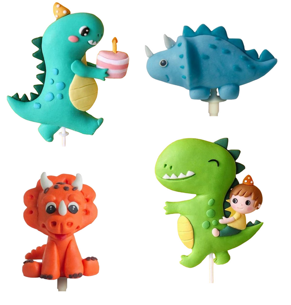 Cake Toppers - Dinosaur Party 4pc