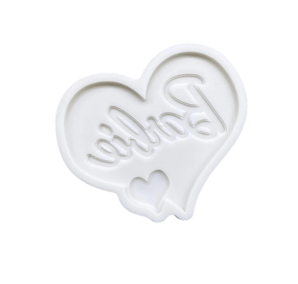 Silicone Mould | Barbie Logo in Double Heart