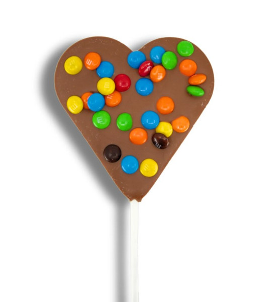 Heart M&M Lollipop - Milk Chocolate