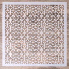Diamond Cube Pattern Cake Stencil