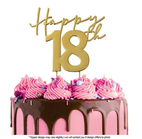 Acrylic Rose Gold Number 18 Cake Topper - 18th Birthday | Online Party  Supplies