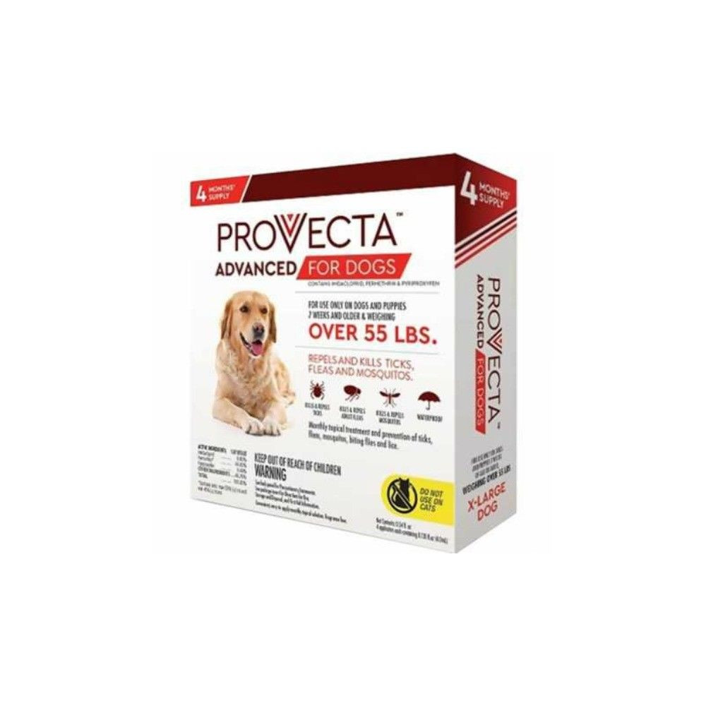 Provecta Advanced Flea & Tick Treatment For Medium Dogs (11-20 Lbs) - 4 Month Supply