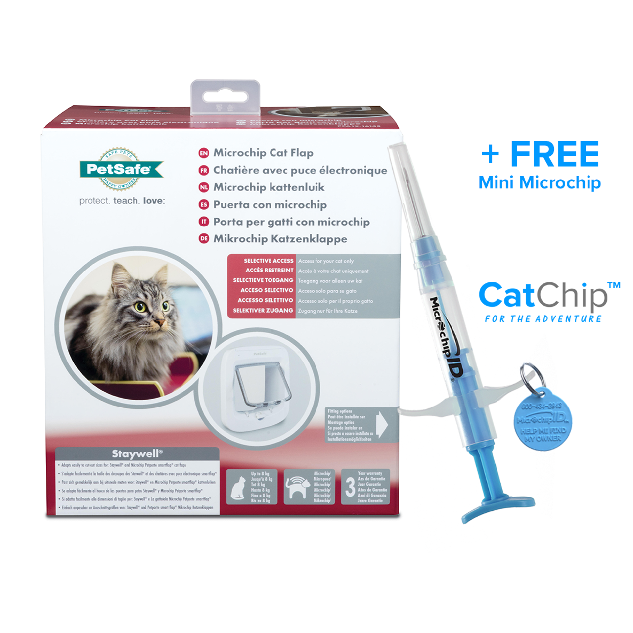 Razernij Stoffelijk overschot bijnaam PetSafe Microchip Cat Flap + Buddy-ID MINI Microchip 134kHz.