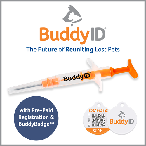 BuddyID Buddy System Complete Protection Kit w/BuddyID Microchip, Lifetime Registration & Buddy QR Badge