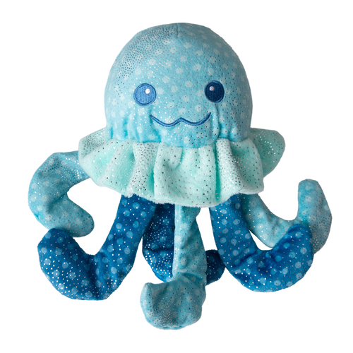 Jelly the Fish Plush Dog Toy with Crinkle Tentacles