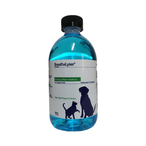 BreathaLyser Drinking Water Additive for Pets - Fresher Breath & Dental Health Support 500mL (16.9 oz.)