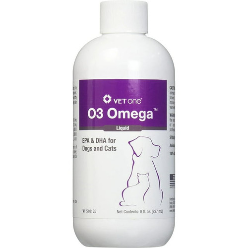 VetOne O3 Omega Liquid for Pets 8oz. - Essential Omega-3 Fatty Acids for Optimal Pet Health