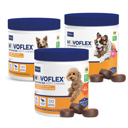 MovoFlex Advanced Soft Chews for Dogs - Enhanced Joint Support with Eggshell Membrane and Astaxanthin (3 Sizes)