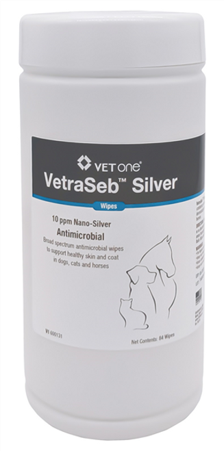 VetraSeb Silver Antimicrobial Wipes - 84-Count Jar by VetOne