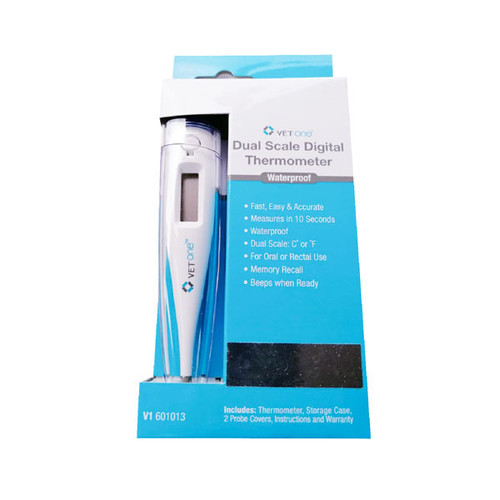 VetOne Digital Thermometer, Rigid Tip – For Animal Use VetOne Digital Thermometer, Rigid Tip – For Animal Use