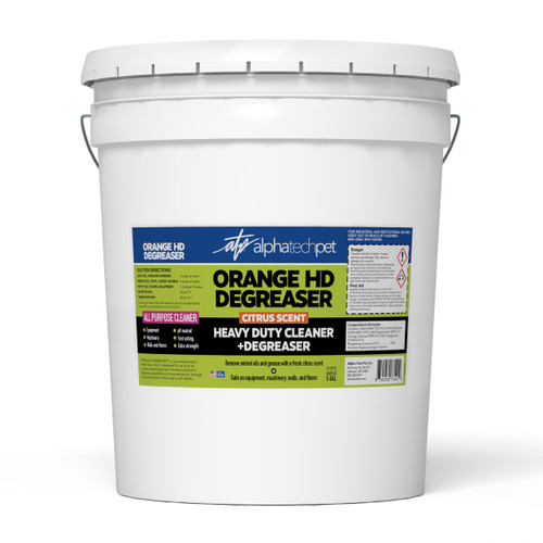 Alpha Tech Pet Orange HD Degreaser – Citrus Heavy-Duty Cleaner for Kennels & Floors - 5 Gallon
