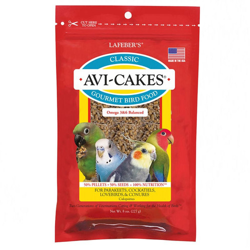 Avi-Cakes for Cockatiels / Parakeets / Lovebirds and Conures (8 ounce)