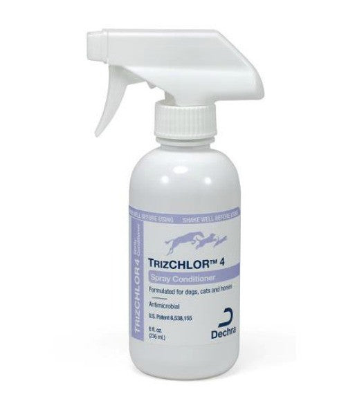 TrizCHLOR 4 Antimocrobial Spray Conditioner 8oz for Dogs Cats and Horses