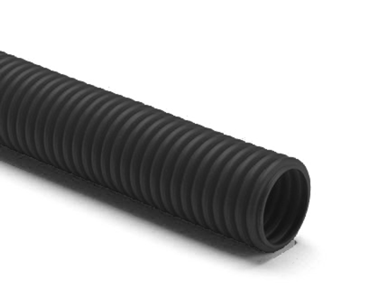 Black corrugated tube with thread puller diameter 25mm