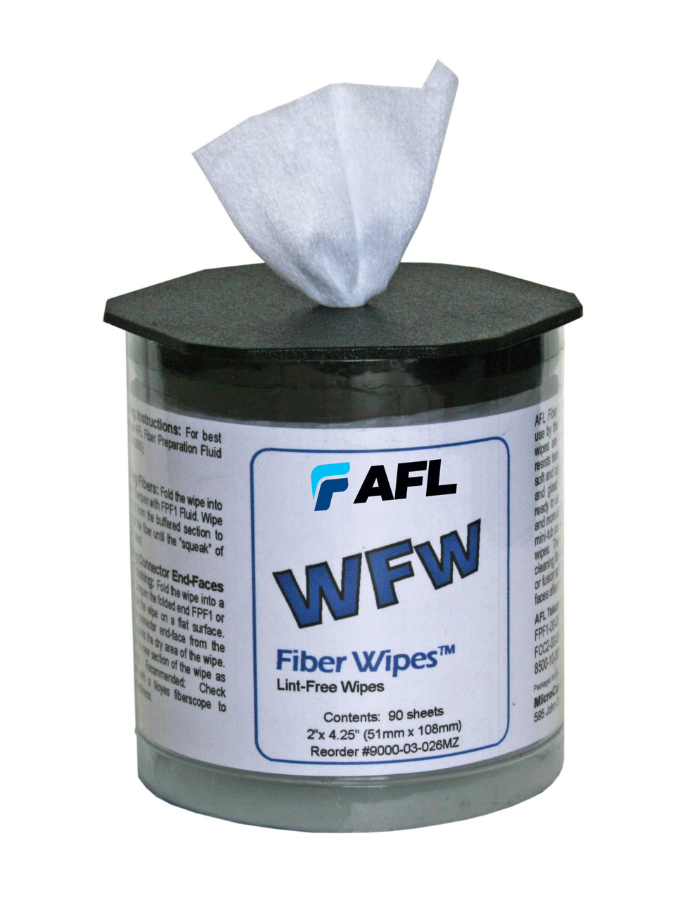 AFL WFW Lint-free Fiber Optic Wipes 90/Tub