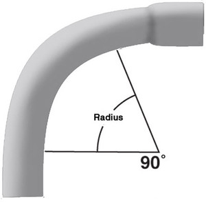 1-1/2"  X 90 X 36" SCH40 Belled End PVC Sweep