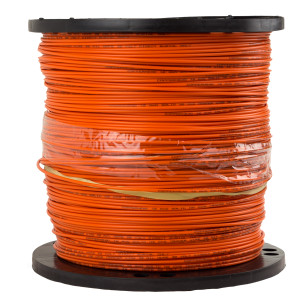 #12 Solid Copper Clad Steel Tracer Wire High Strength PE30 Orange, 2500' Spool
