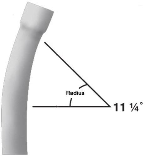 6"  X 11 1/4 X 36" SCH40 Belled End PVC Sweep