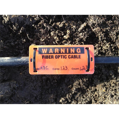 Generic Black On Orange Self-laminating Fiber Optic Cable Marker