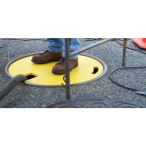 28" Yellow Safe-T Lid Temporary Manhole Cover