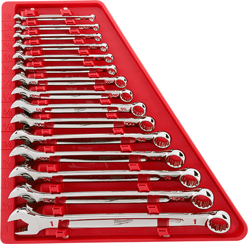 Combination Wrench Set, 15pc - SAE