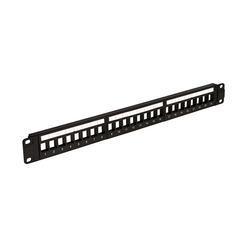 Vericom VGS Universal 24 Port Modular Patch Panel 1U Rack Mount with Labels