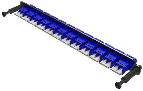 Amphenol C2X-PLT-024LS 24-Port LC/UPC Singlemode C2X Patch Plate, Blue Adapters