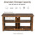 3 Tier Wood TV Stand for 55-Inch with Open Shelves and X-Shaped Frame-Brown - Color: Brown