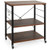 3-Tier Kitchen Baker's Rack Microwave Oven Storage Cart with Hooks-Rustic Brown - Color: Rustic Bro
