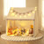 Kids Play Tent Large Playhouse with Padded Mat and 2 Breathable Windows-Beige - Color: Beige