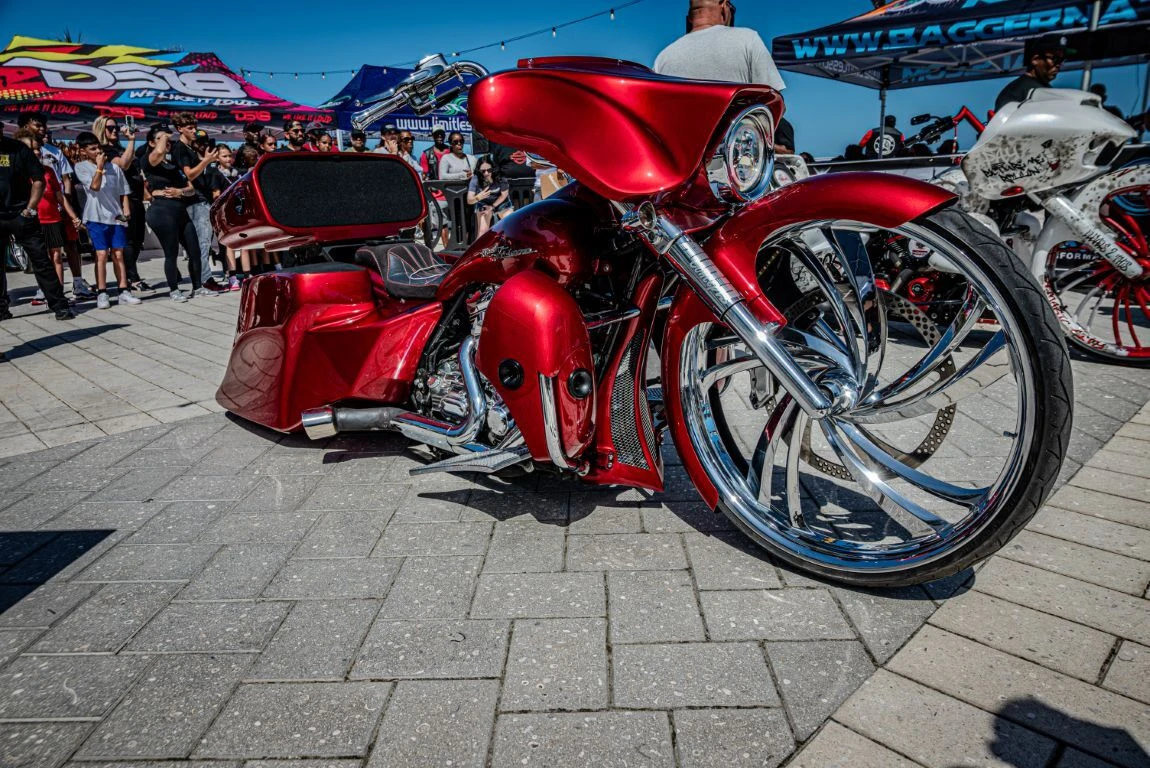 Custom motorcycle audio system at Bagger Nationals