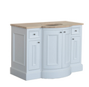 Meuble vasque simple Holton Kenny & Mason en chêne massif blanc sans lavabo et sans robinet.