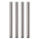 Set de quatre pieds de table ronds en acier avec une finition  chrome