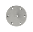Gros plan de la platine de fixation en plastique pour pied de meuble rond Mital Design Art. ST02 en finition éconichel.