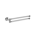 Double barre porte-serviettes pivotante de 450 mm par barre par Kenny & Mason, illustrant sa fabrication en laiton massif et les différentes finitions disponibles (chrome, nickel, laiton, or). Double barre porte-serviettes pivotante de 450 mm par barre par Kenny & Mason, illustrant sa fabrication en laiton massif et les différentes finitions disponibles (chrome, nickel, laiton, or).