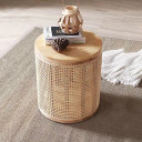 objet  en rotin naturel fraîchement cannissé, projet DIY