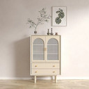 Armoire en rotin naturel fraîchement cannissé, projet DIY
