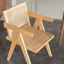 Chaise avec Gros plan du tissage en rotin naturel pour cannage de chaise, texture détaillée