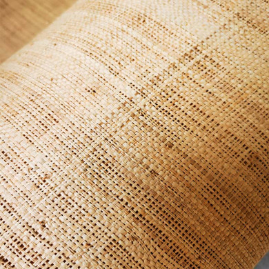 Tapis de raphia naturel tissé à la main en rouleau, vue d'ensemble