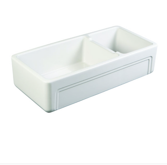 Évier Galway double Kenny & Mason en porcelaine anglaise Fireclay.